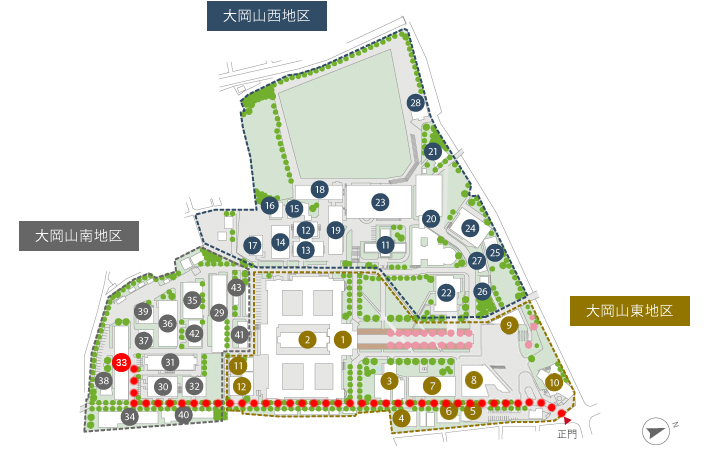 大岡山キャンパス大岡山地区MAP